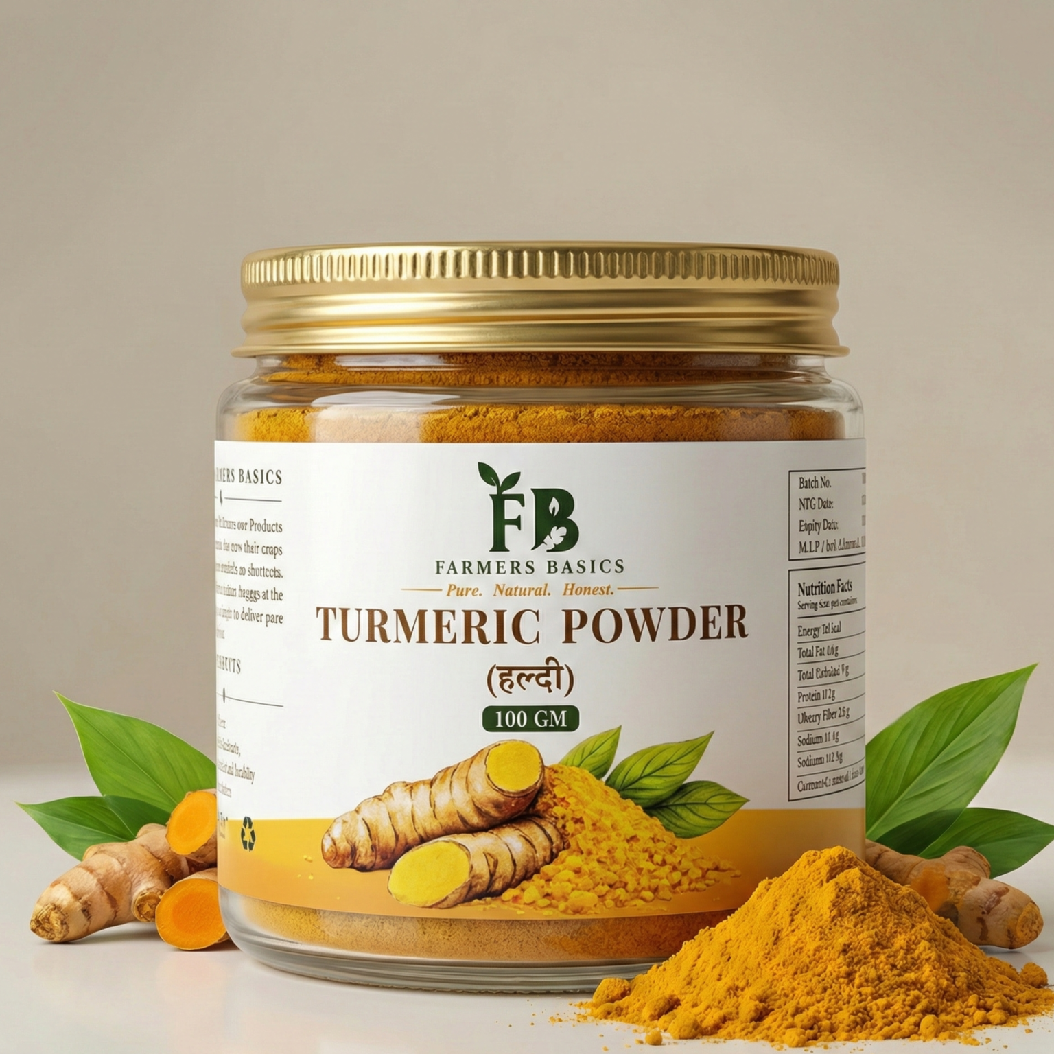 Buy Pure Organic Haldi Powder 100g Online India | Farmers